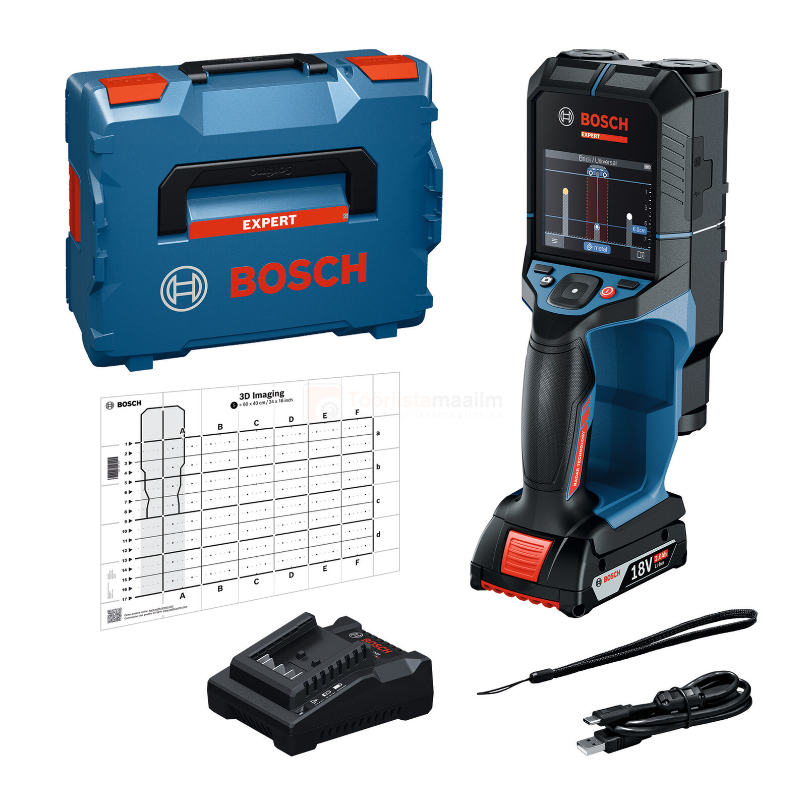 Bosch sienas skeneris D-tect 18V-200-17C